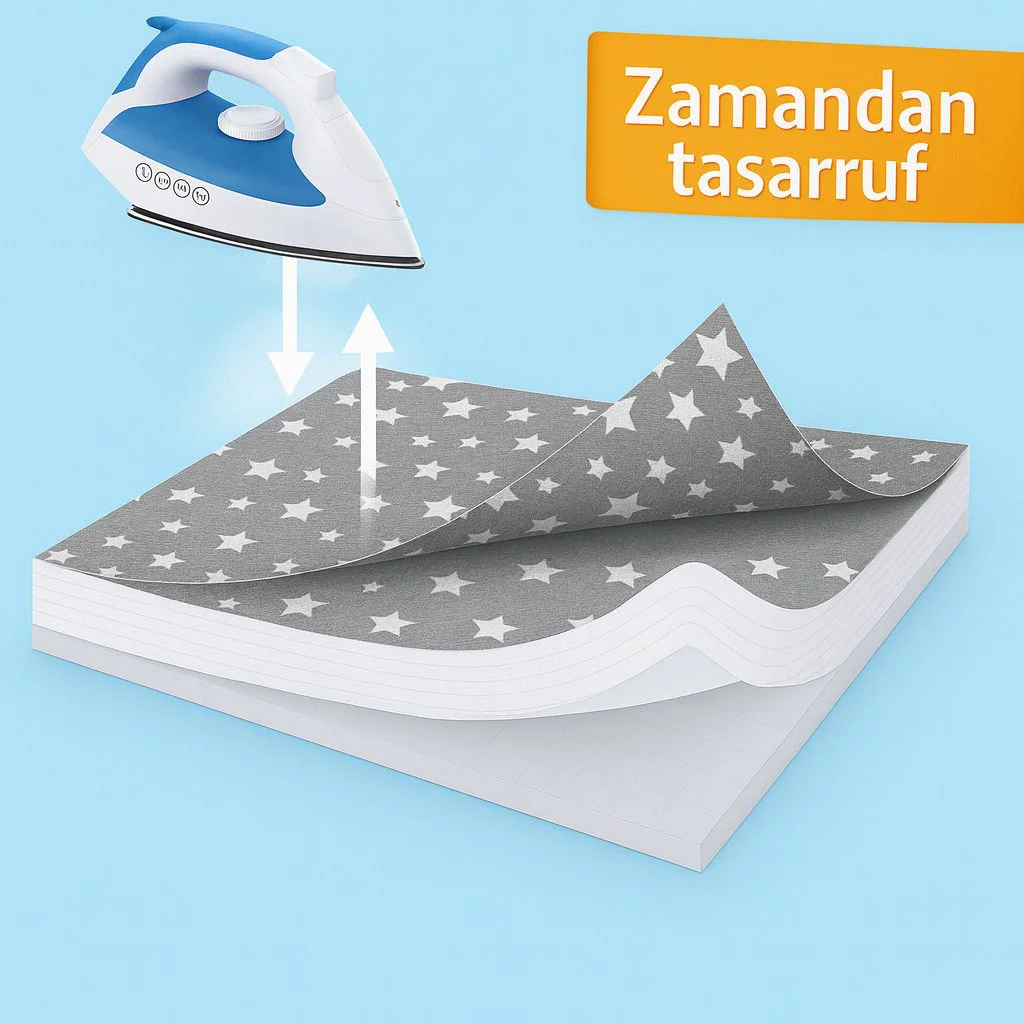 Gri Yıldız Ütü Masası Kılıfı