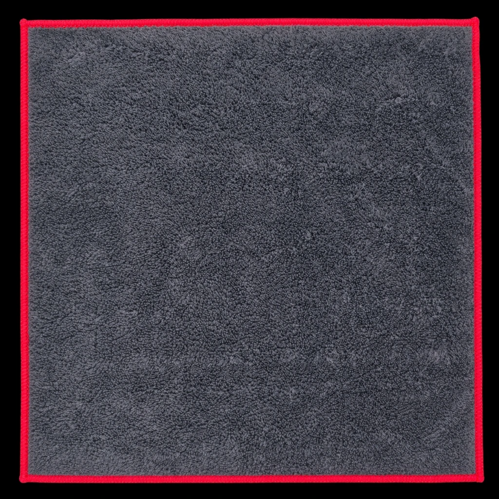 Silpek UltraClean Mikrofiber Temizlik Bezi 40×40 cm – Antrasit / Kırmızı Kenar