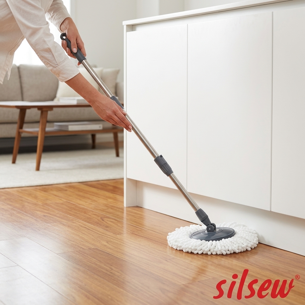 Silpek 360° Dönerli Mop ve Teleskobik Sap Seti – 3'lü Temizlik Seti