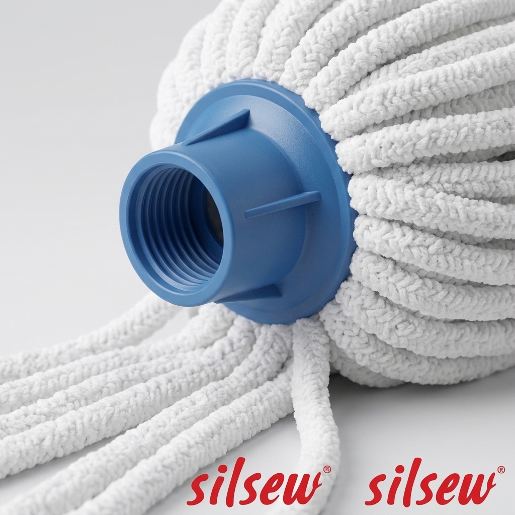 Silpek Mikrofiber Örgülü Saçaklı Mop Yedek Bezi – Klasik Vidalı Örgü Paspas Yedek Kafası