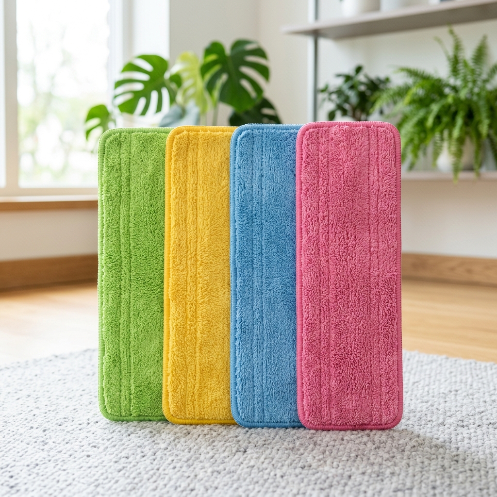 Silpek 4 Adet 40 Cm Mop Yedek Bezi – Renkli Mikrofiber Yedek Başlık Seti